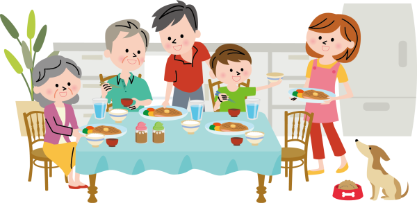 Семейный ужин мультяшный