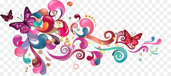 Цветной орнамент на прозрачном фоне