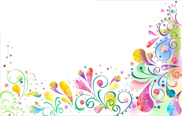 Цветной орнамент на белом фоне