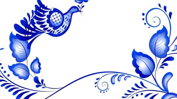 Рамка в стиле гжельской росписи