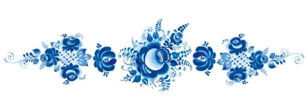 Орнамент гжельской росписи в полосе