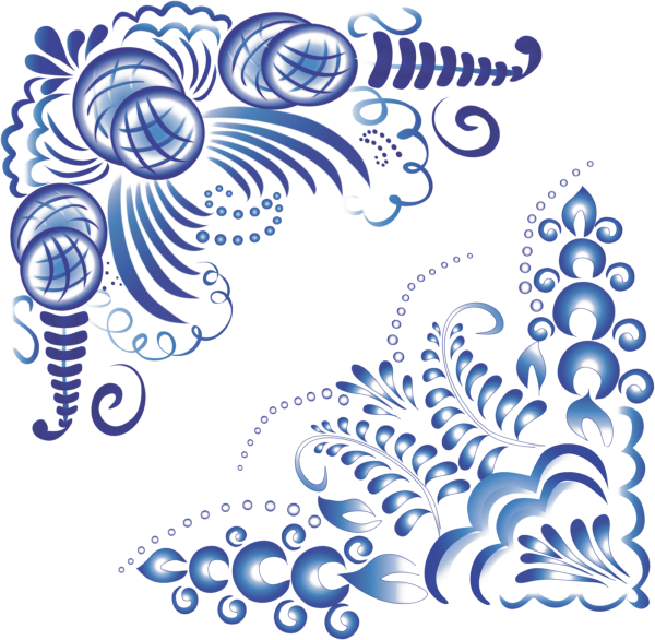 Гжель орнаментальная роспись