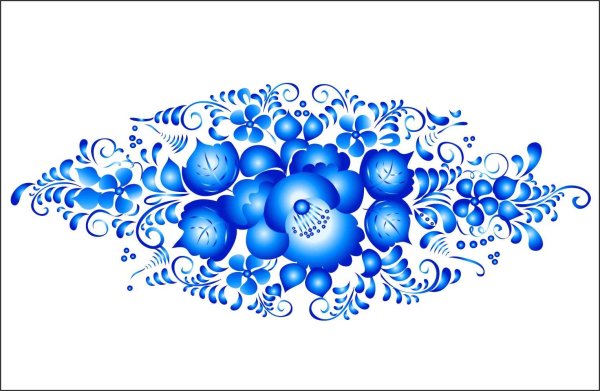 Гжельская роспись орнаментальный узор