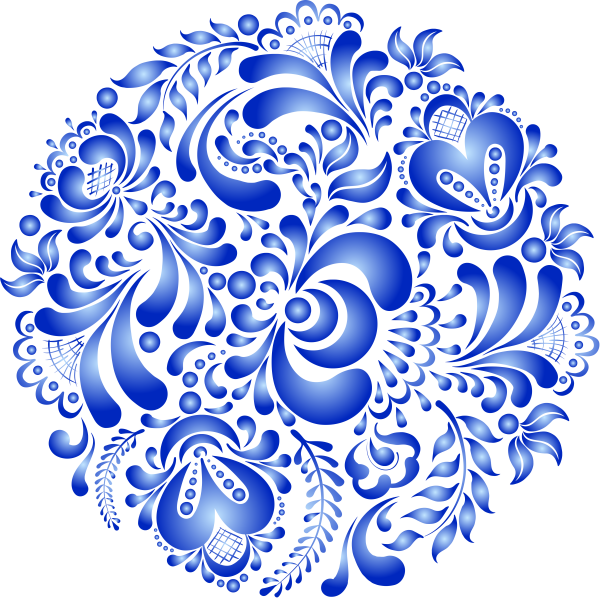 Гжель орнамент в круге