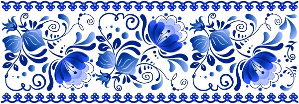 Гжель орнамент в полосе