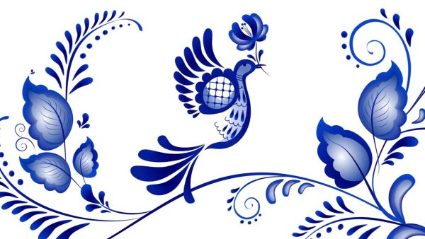 Рисунок в стиле Гжель