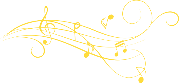 Золотые нотки на прозрачном фоне