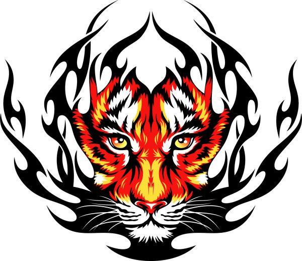 Стилизованные тигры