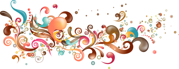 Разноцветные узоры на прозрачном фоне