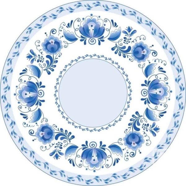 Гжельский узор в круге