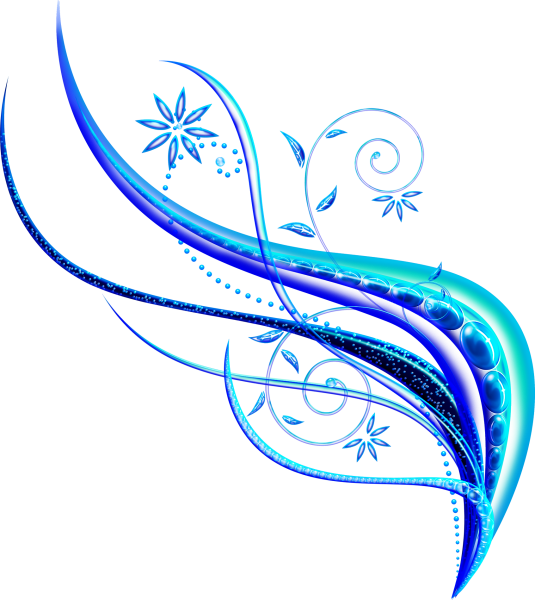 Синий узор на прозрачном фоне