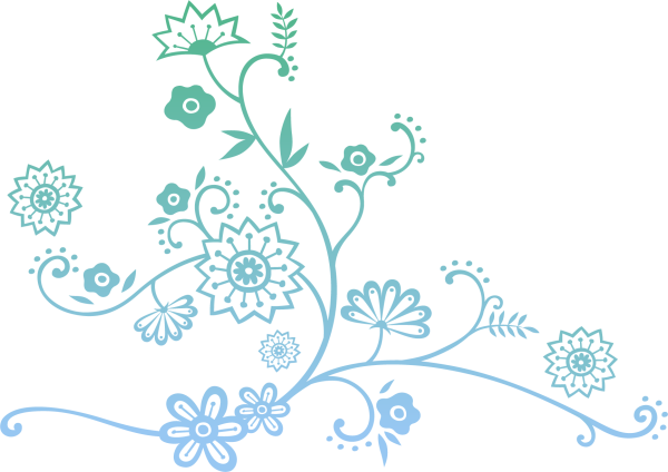 Голубой узор на белом фоне