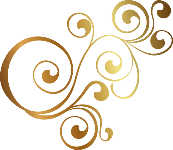 Золотые вензеля на прозрачном фоне