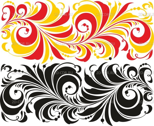 Хохлома линейный орнамент