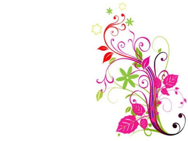 Цветочный орнамент на прозрачном фоне