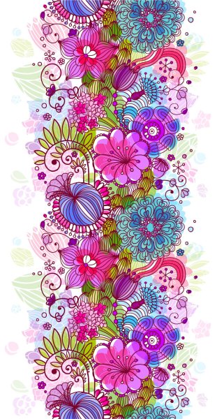 Вертикальный цветы узор