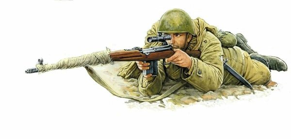 Советский снайпер второй мировой войны