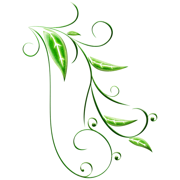 Зеленые узоры на белом фоне