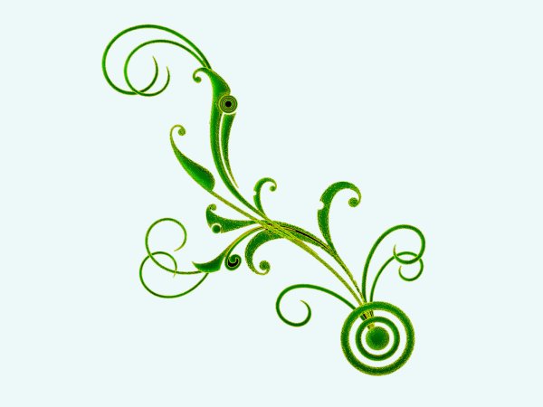 Зеленый орнамент на прозрачном фоне