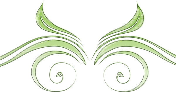 Зеленый орнамент на прозрачном фоне