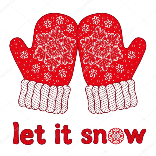 Открытка варежки