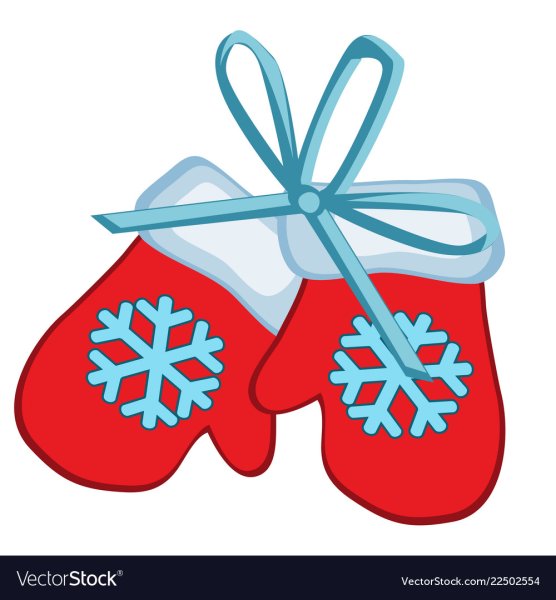 Рождественские варежки на белом фоне