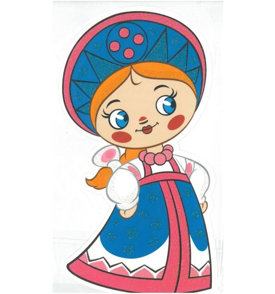 Плакат вырубной девочка в русском костюме