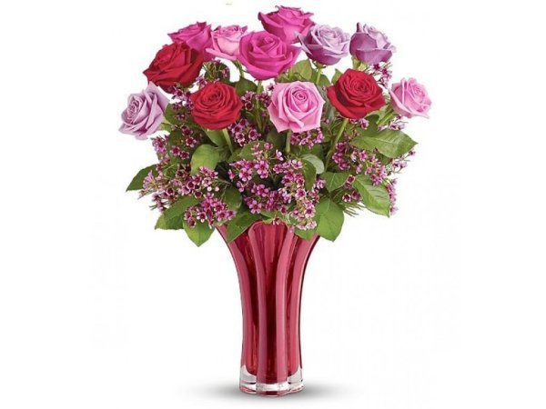 Цветы в вазе без фона