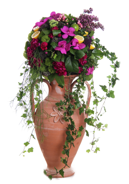 Вазон с вьющимися цветами