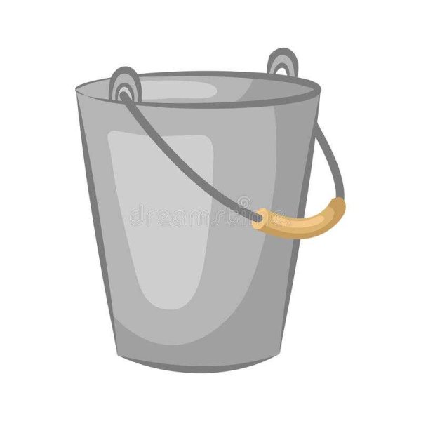 Железное ведро на белом фоне