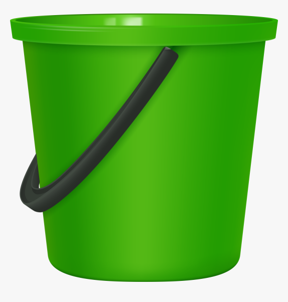 Ведро на зеленом фоне