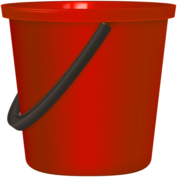 Ведро красное пластиковое