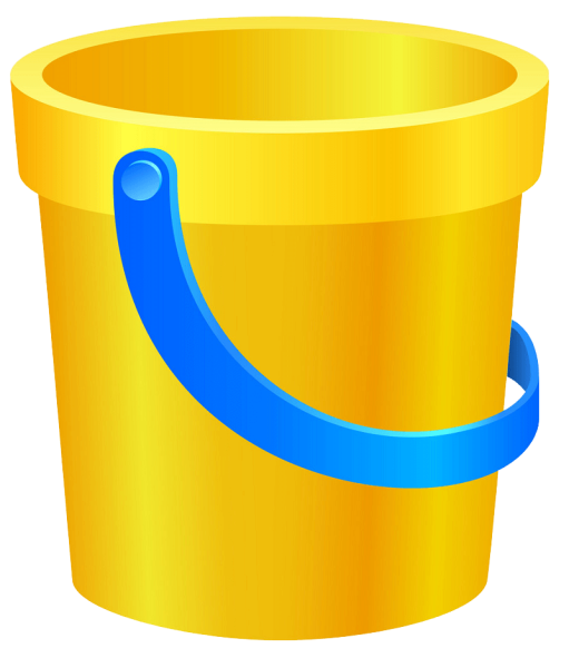 Ведро на желтом фоне