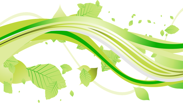 Зеленая волна на белом фоне