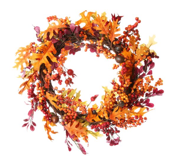 Венок из листьев на белом фоне