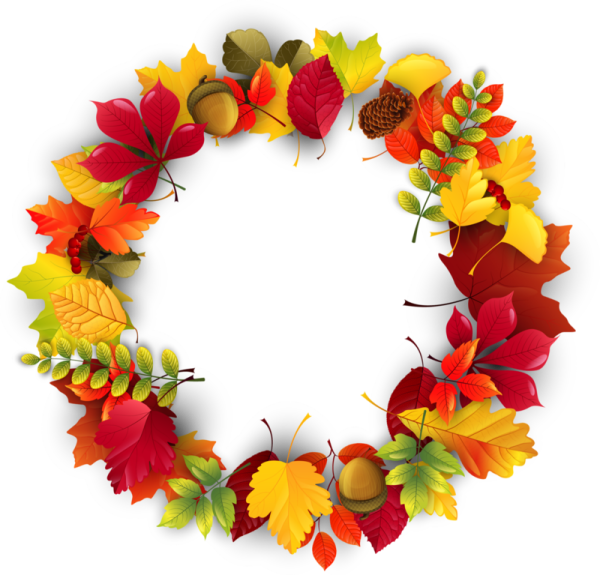 Осенняя рамка круглая