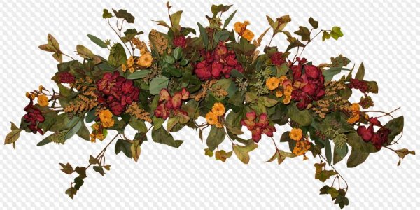 Венок из осенних листьев на прозрачном фоне