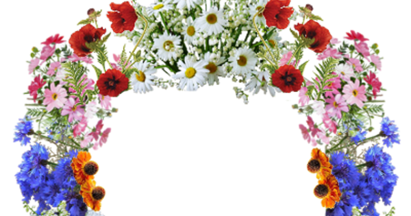 Венок из полевых цветов на голову для фотошопа на прозрачном фоне