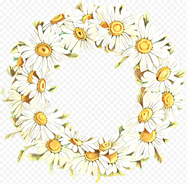 Нарисованный венок из ромашек