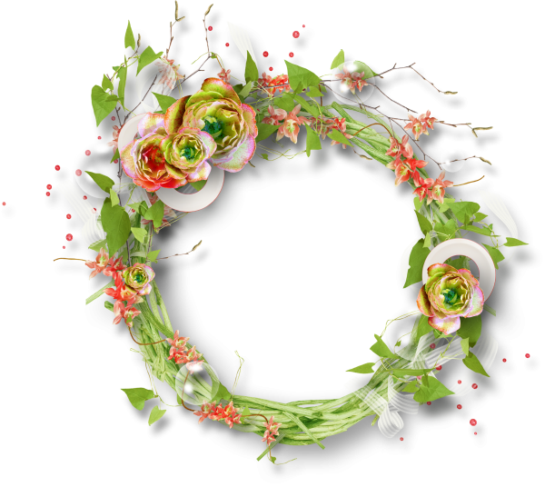 Круглая рамка цветы
