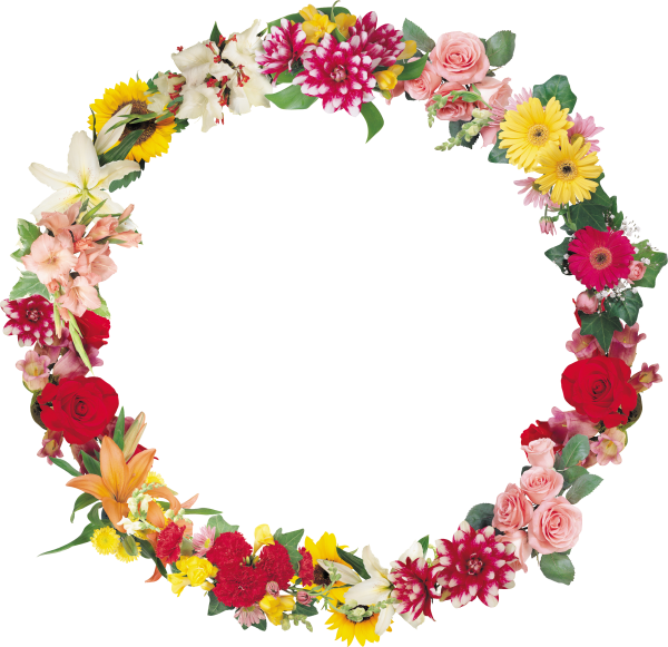 Цветочная рамка круглая