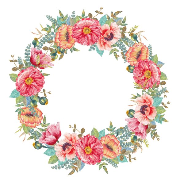 Акварельный цветочный венок