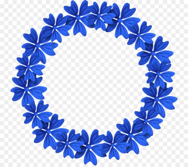 Круглая рамка с голубыми цветами