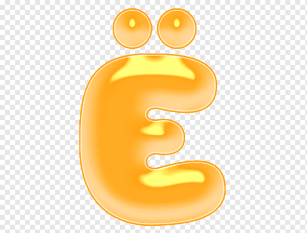 Буква е на прозрачном фоне