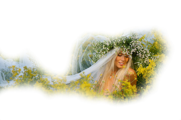 Весенние девушки на прозрачном фоне