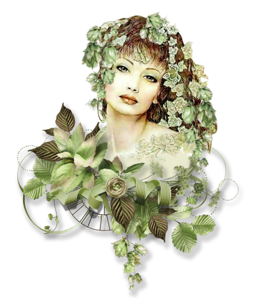 Девушка Весна на прозрачном фоне