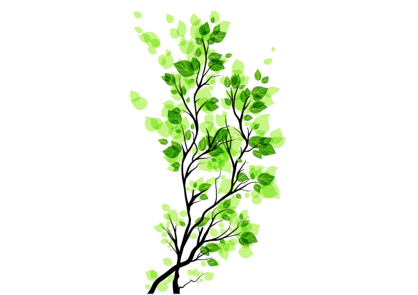 Мелкие листья на прозрачном фоне