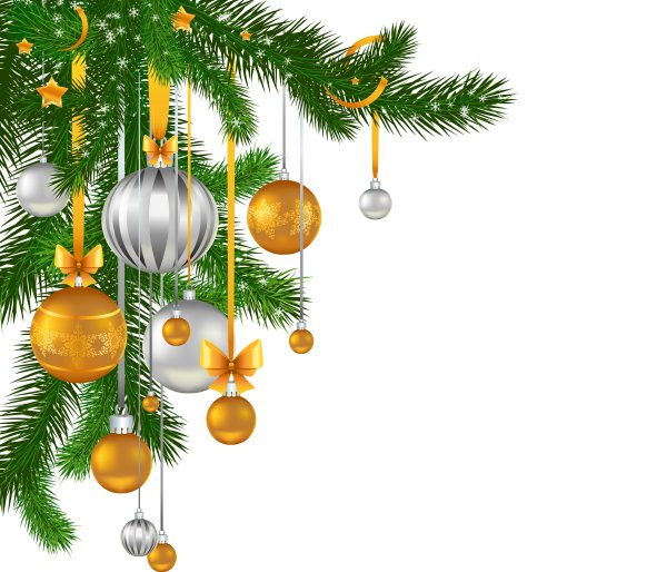 Елочная ветка с игрушками