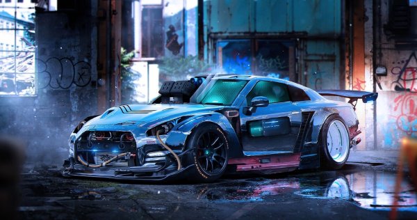 Nissan Skyline GTR r35 киберпанк