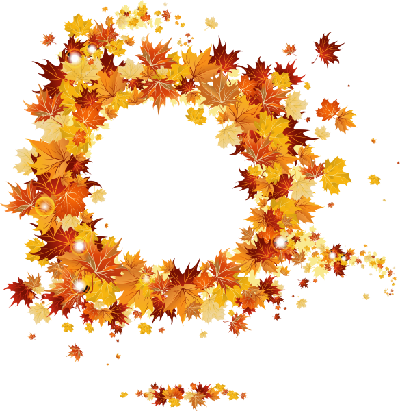 Осенняя рамка круглая